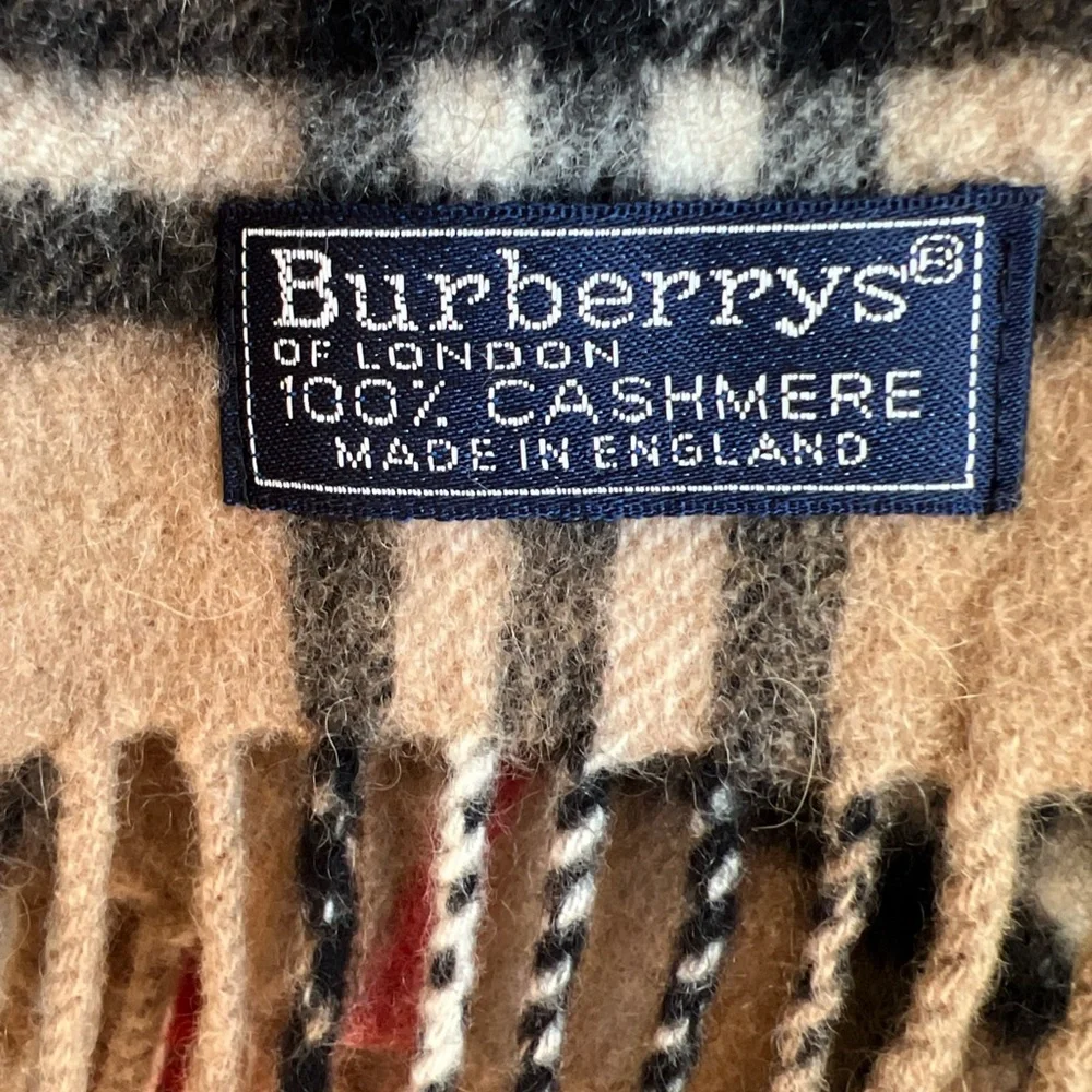 Burberry Cashmere Scarf in Tan and Black - Picture 3 of 3